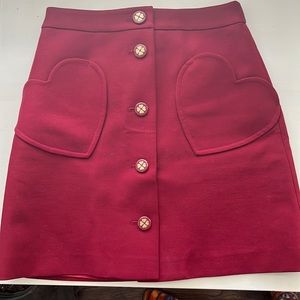 Kate Spade skirt Burgundy heart pockets A-line